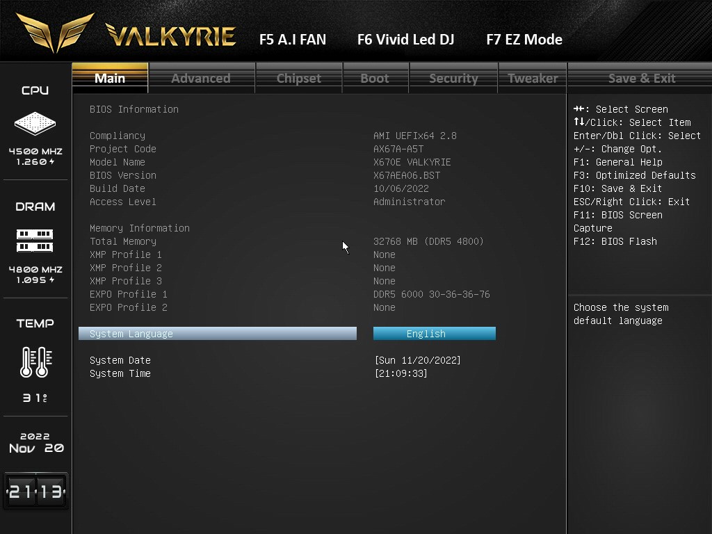 Test BIOSTAR X670E VALKYRIE : Le haut de gamme accessible 3 Bios1 X670e Valkyrie