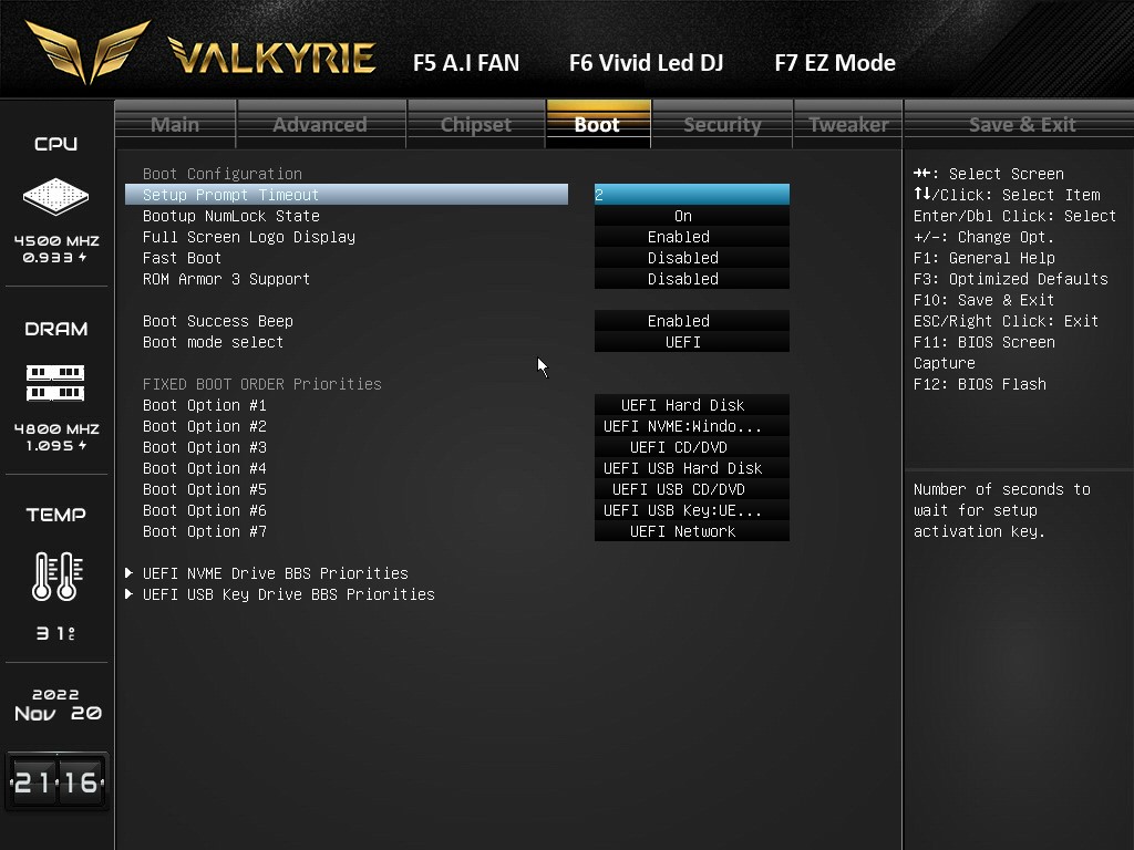 Test BIOSTAR X670E VALKYRIE : Le haut de gamme accessible 9 Bios8 X670e Valkyrie