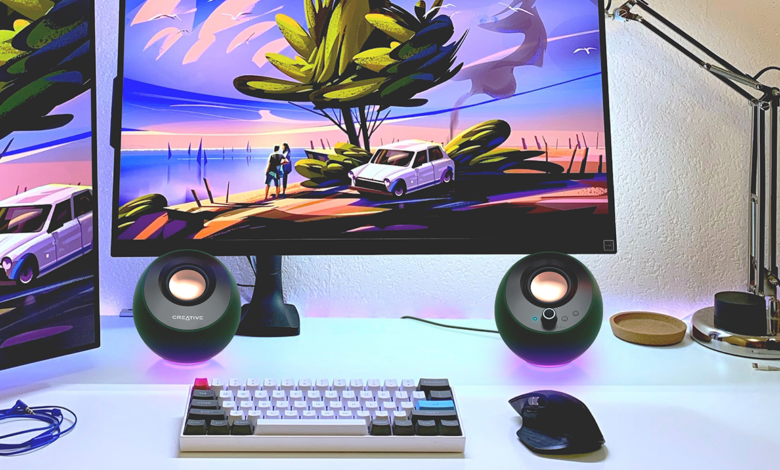 enceintes creative pebble pro desktop