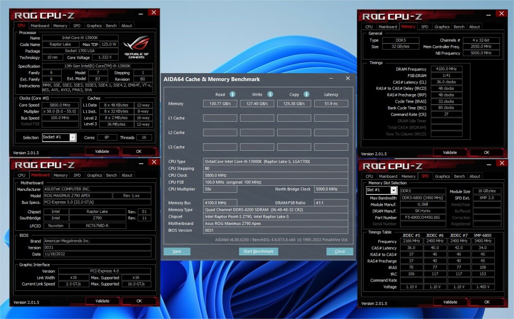 Test GSKill Trident Z5 RGB 6800 CL34 : Hynix A-die Certified ? 3 Aida64 Oc