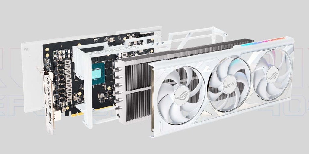 Vue éclatée des cartes RTX 4000 White Edition