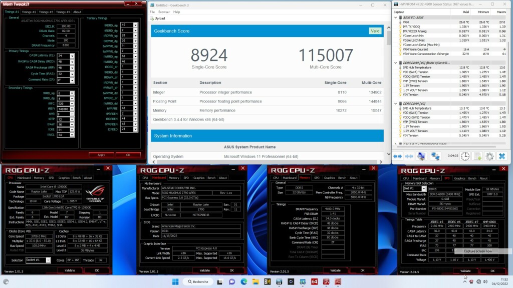 Test GSKill Trident Z5 RGB 6800 CL34 : Hynix A-die Certified ? 2 Gb3 Oc