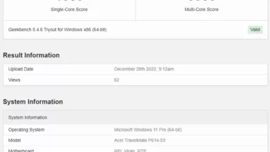 8980 points sous Geekbench pour le Core i5-1350P 27 intel core i5 1350p geekbench acer travelmate jpg webp