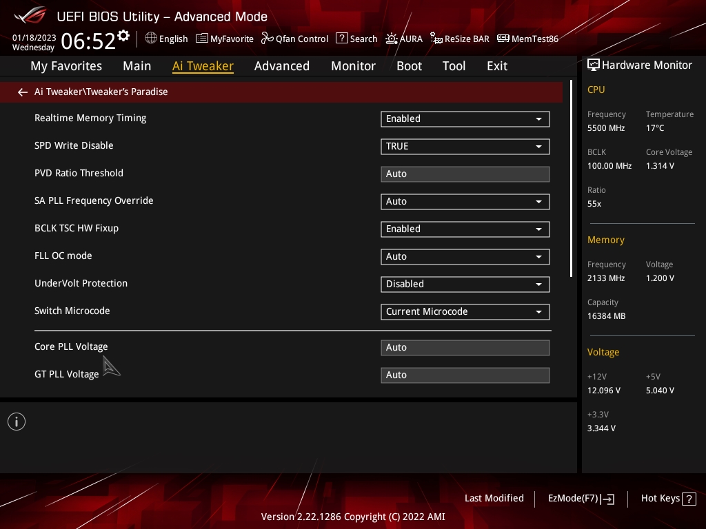 Bios Strix B760 G 11