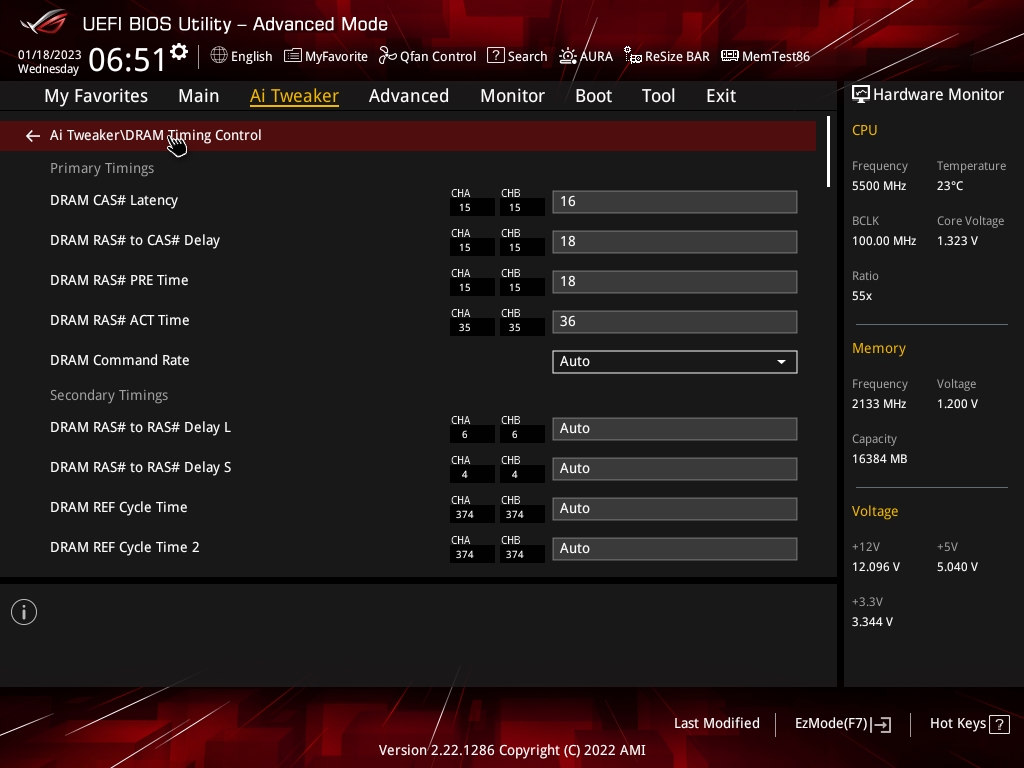 Bios Strix B760 G 12