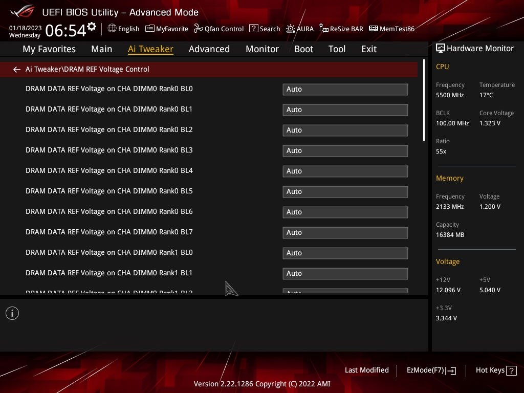 Bios Strix B760 G 13