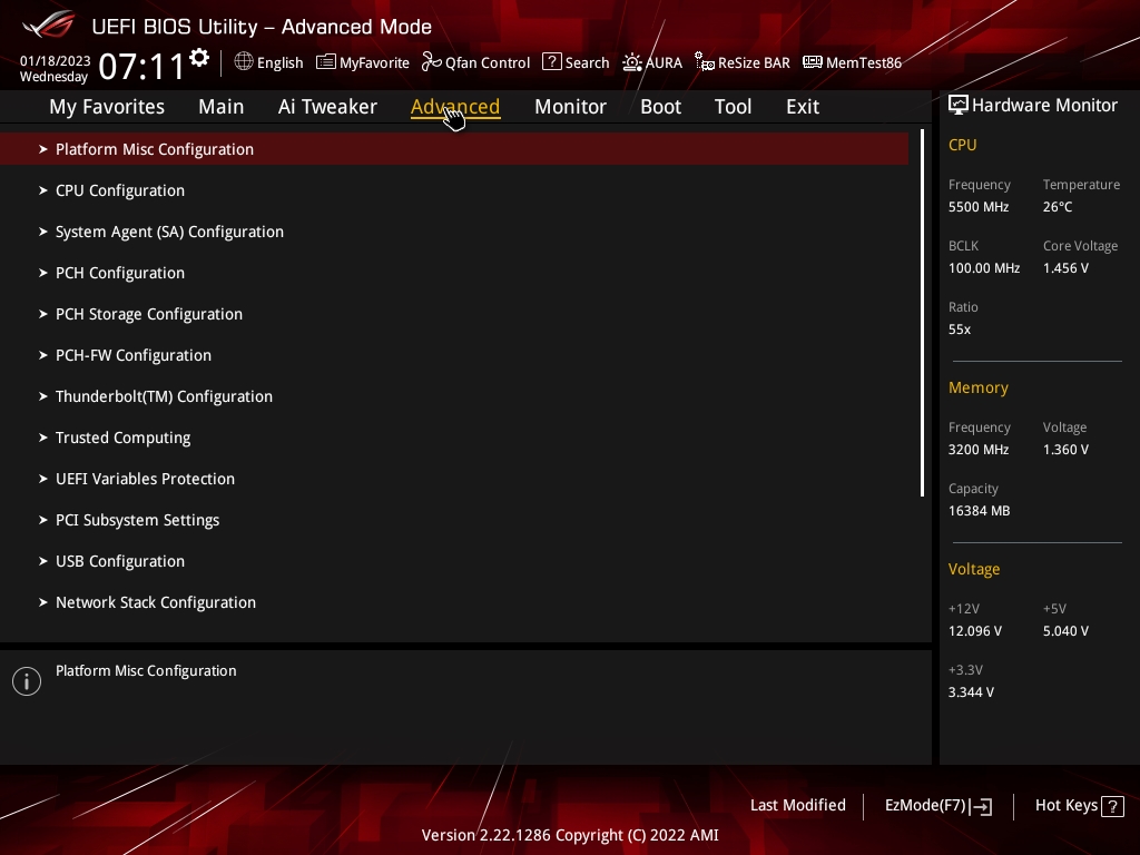 Bios Strix B760 G 14