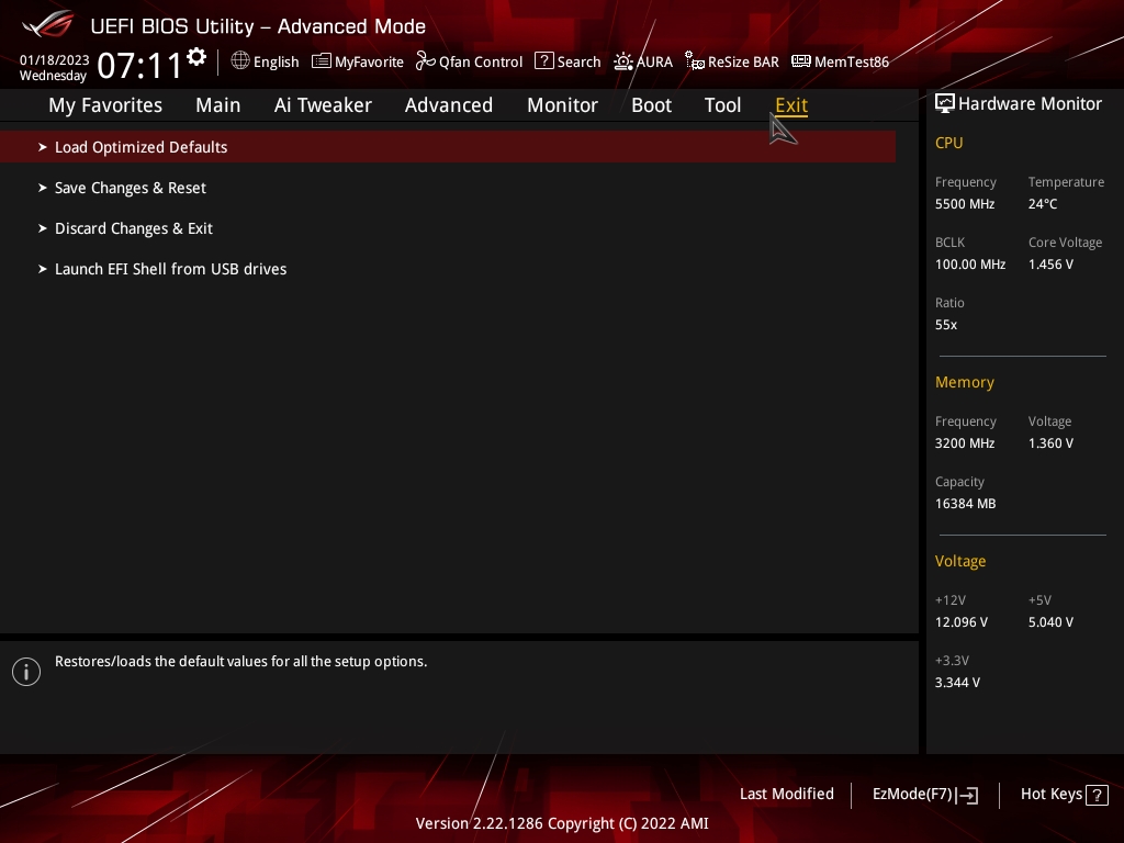 Bios Strix B760 G 18
