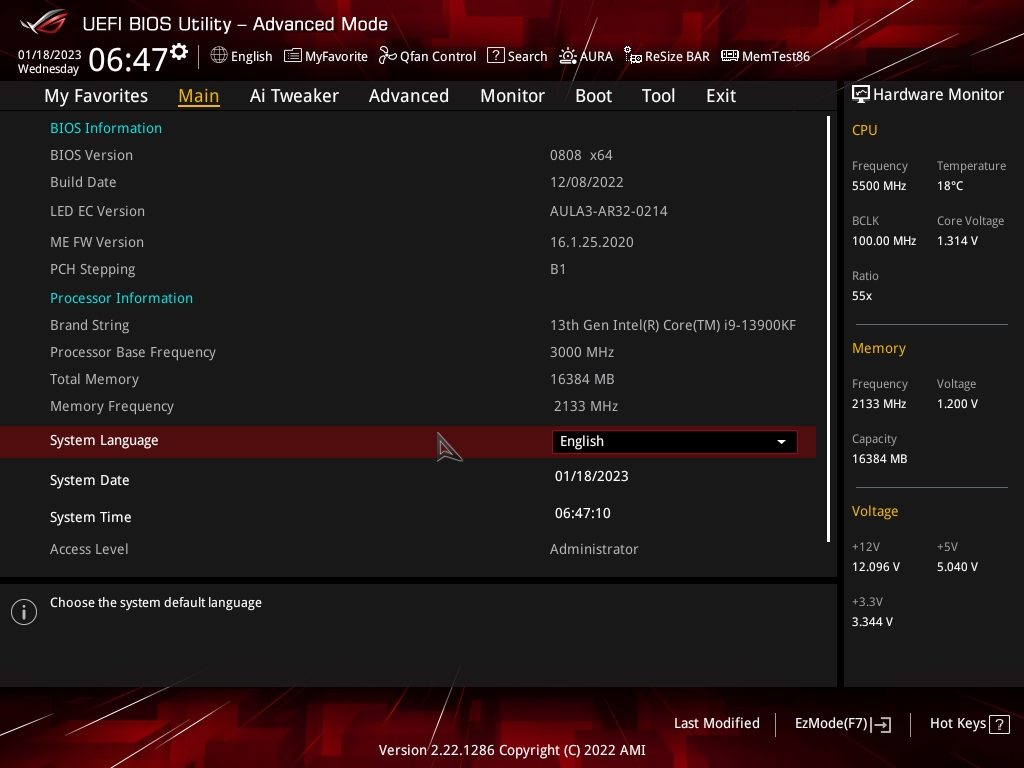 Bios Strix B760 G 2