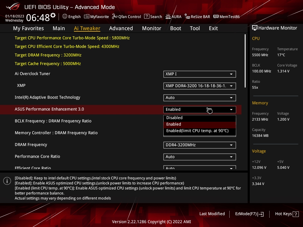 Bios Strix B760 G 5