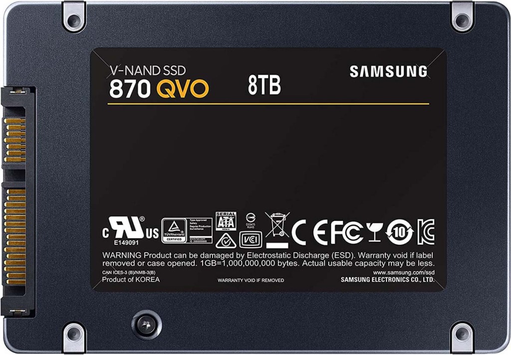 Moins de 500 € le Samsung 870 QVO de 8 To, pas mal 3 8 To de capacité, de quoi voir venir