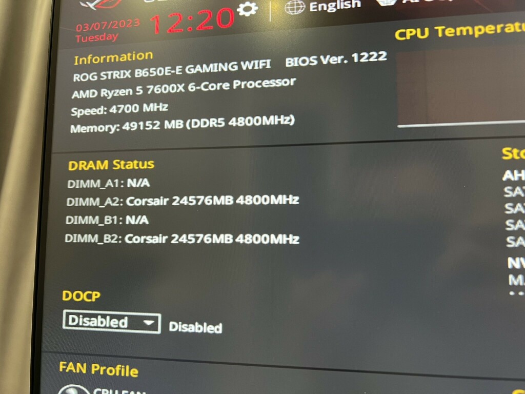 DDR5 24 Go Ryzen7000 Bios 01