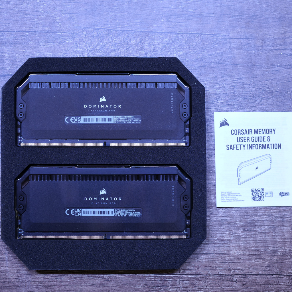 corsair dominator platinum rgb emballage contenu