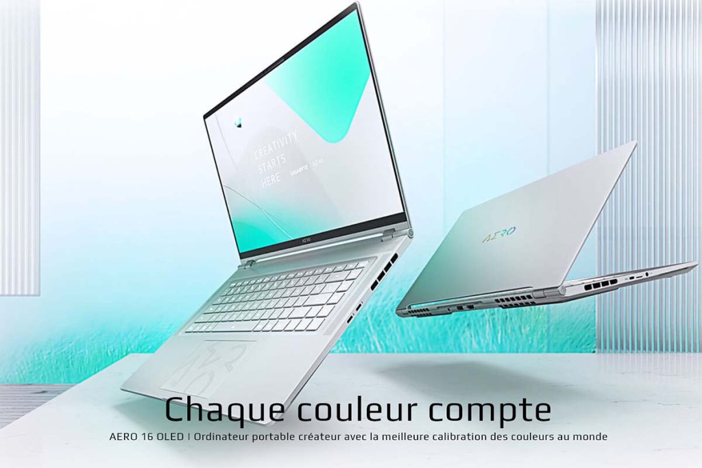 Laptops Gigabyte AERO 2023, désormais disponibles 4 Laptop Gigabyte AERO 16 OLED