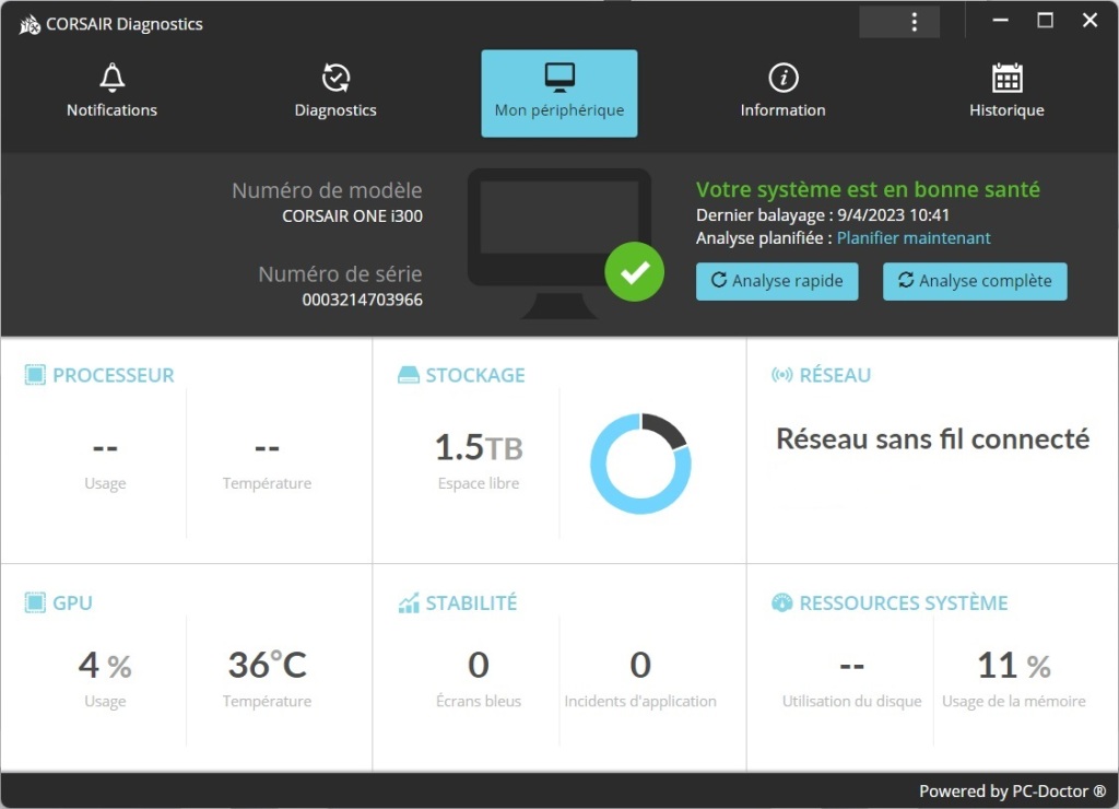 Corsair i300 Diagnostics 01