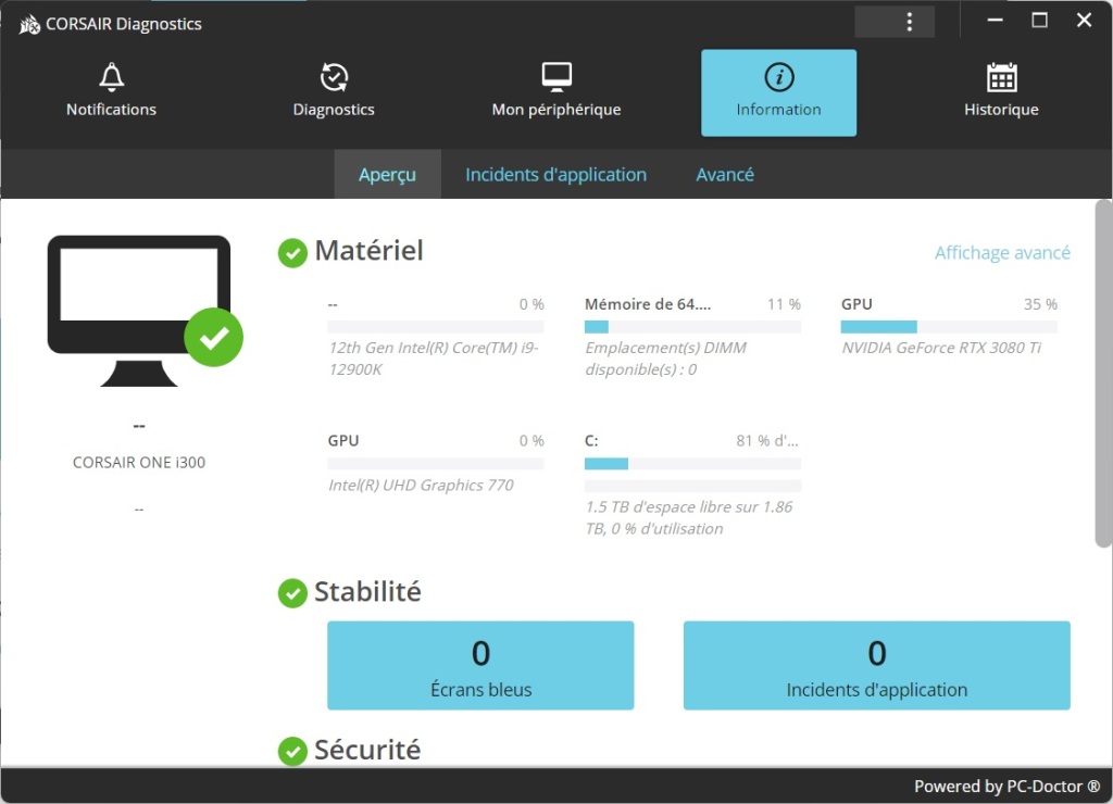 Corsair i300 Diagnostics 03