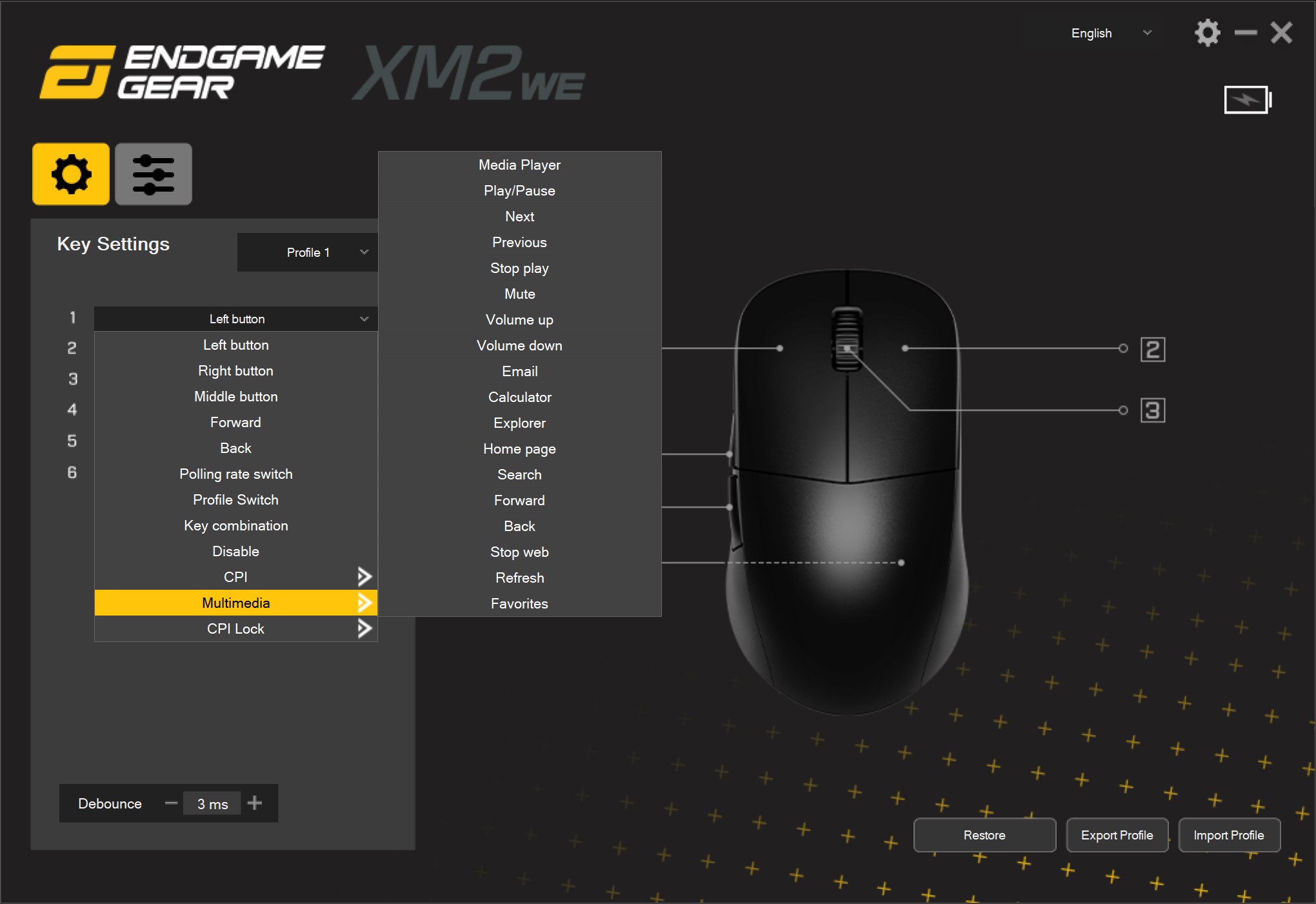 ENDGAME GEAR XM2we fonctions multimédia