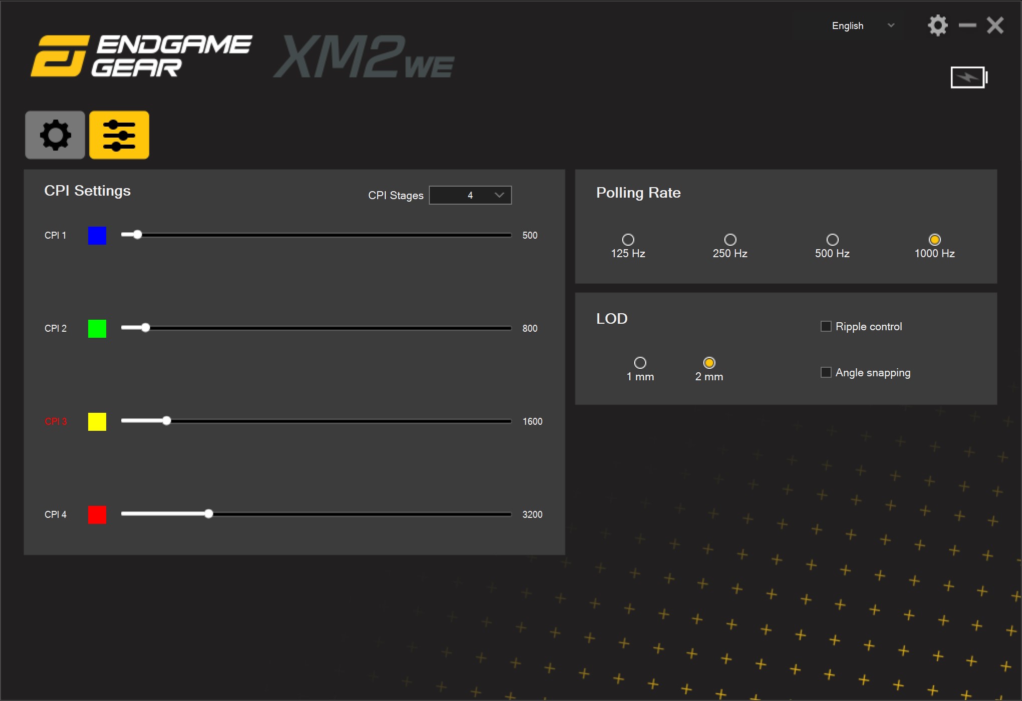 ENDGAME GEAR XM2we autres réglages