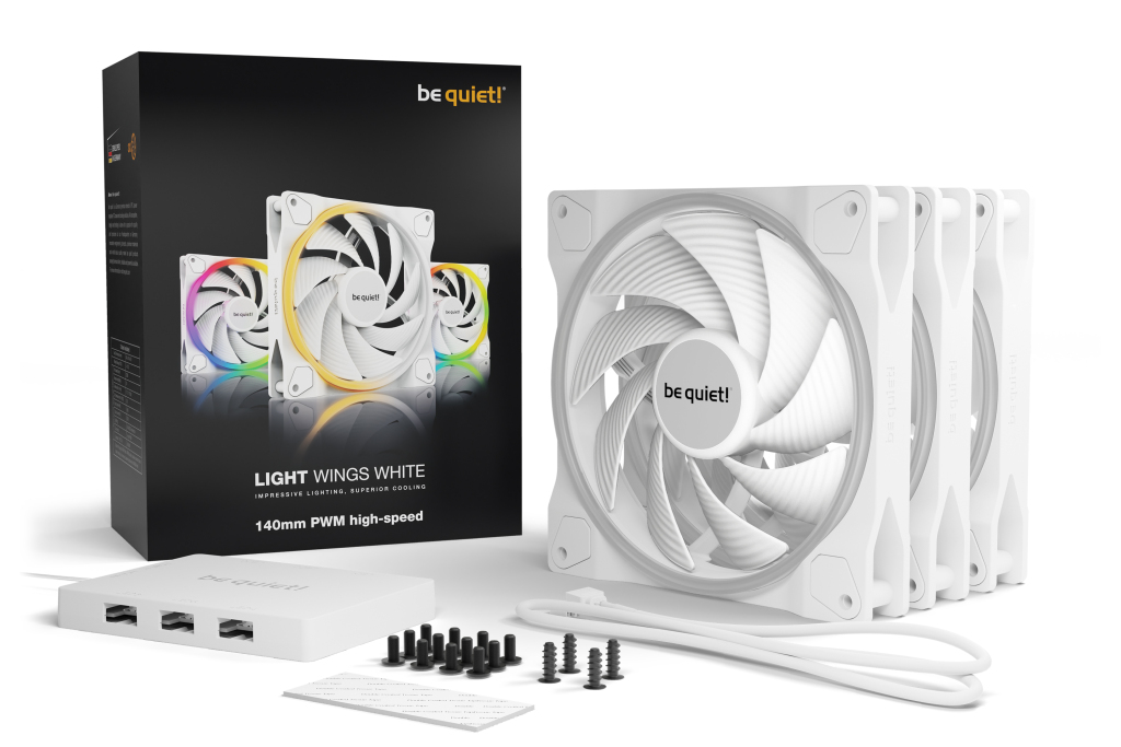 be quiet light wings white 140 high speed accessoires rendu