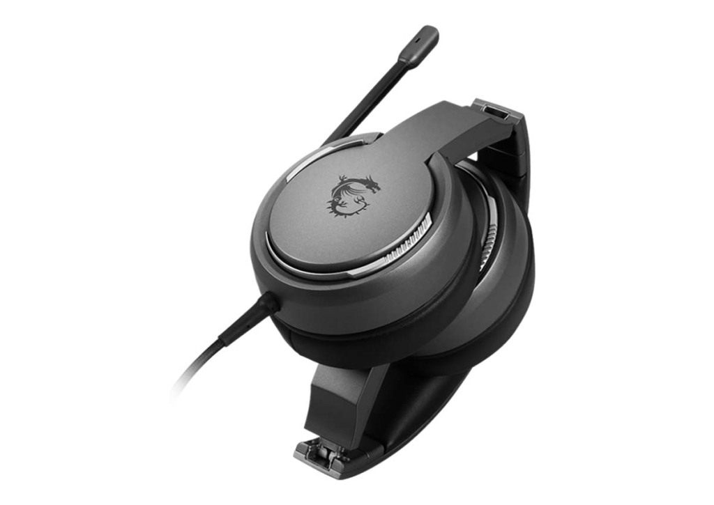 Casque MSI IMMERSE GH40 ENC, technologie ENC 5 Microphone relevé, captation coupée