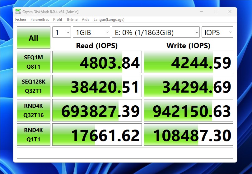 corsair mp 600 core xt 2 to crystaldiskmark 8 iops