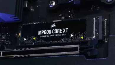 corsair mp 600 core xt 2 to emballage montage slot m2