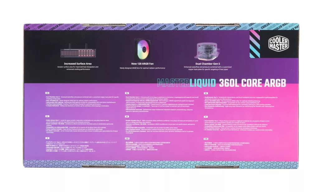 Cooler Master 360L Core ARGB boite dos