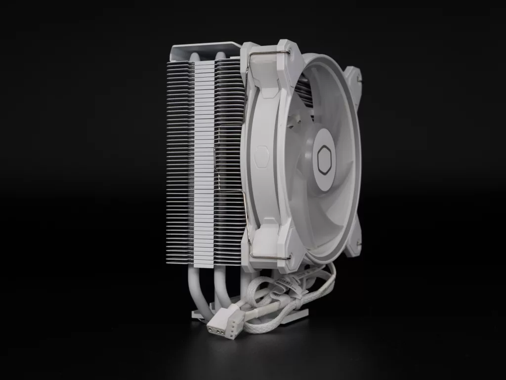 Cooler Master Hyper 212 Halo White ventilateur complet trois quart