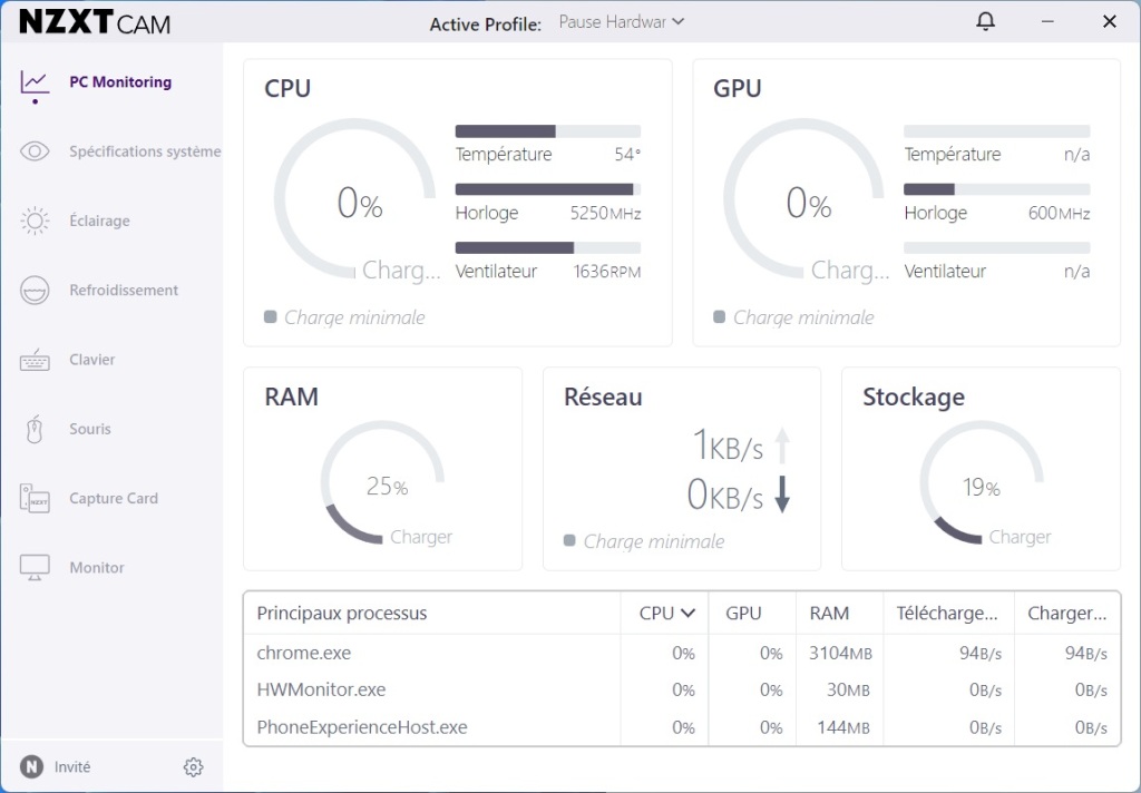 NZXT N7 B650E CAM pc monitoring