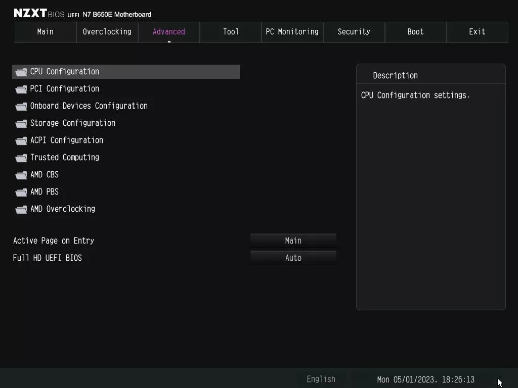 NZXT N7 B650E bios advanced
