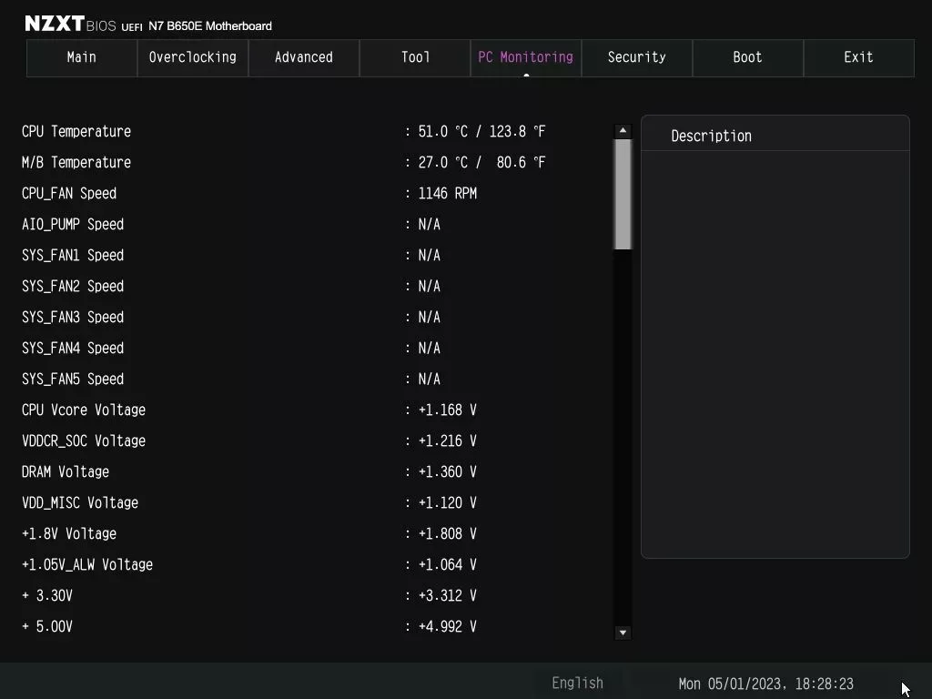 NZXT N7 B650E bios monitoring 1