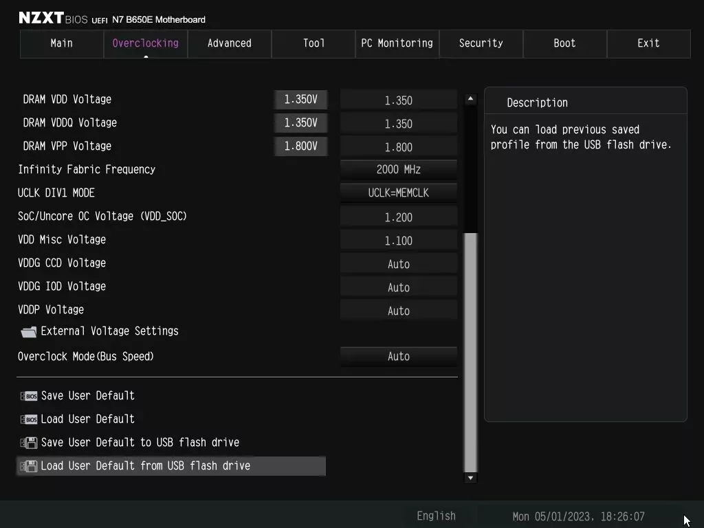 NZXT N7 B650E bios overclocking 2