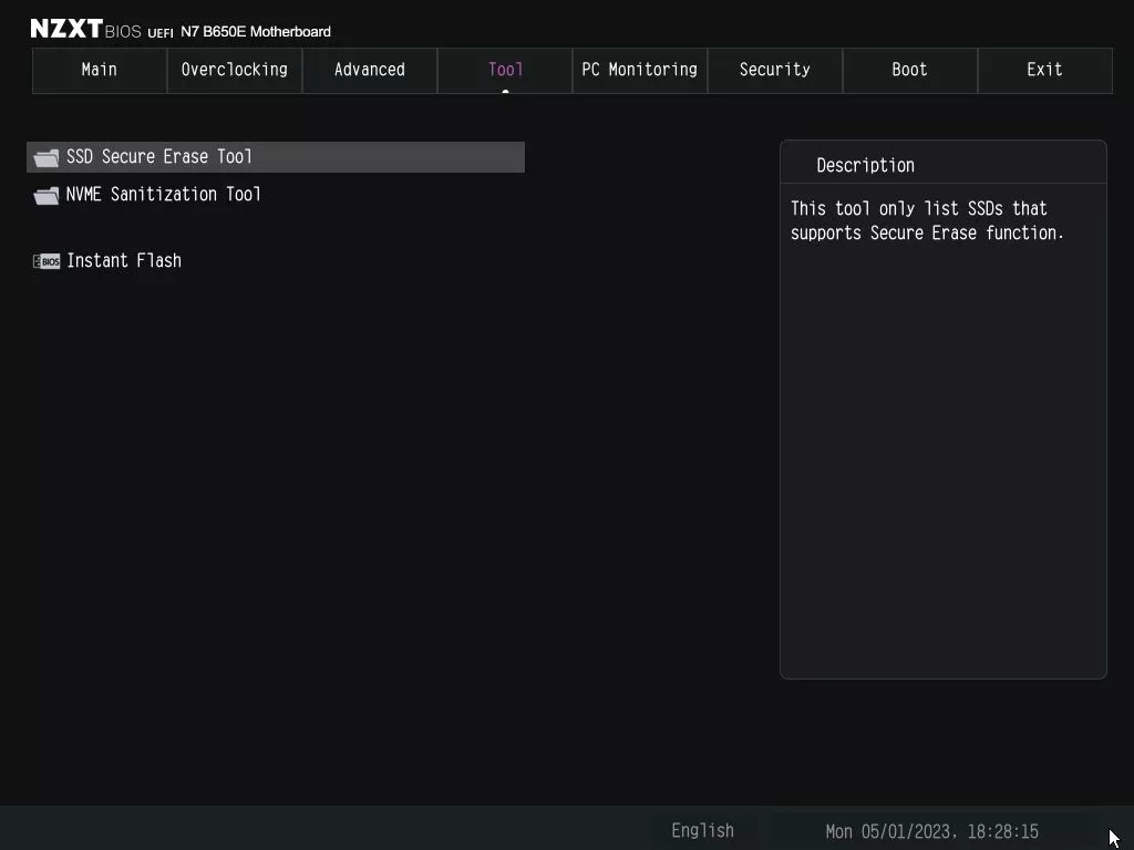 NZXT N7 B650E bios tool
