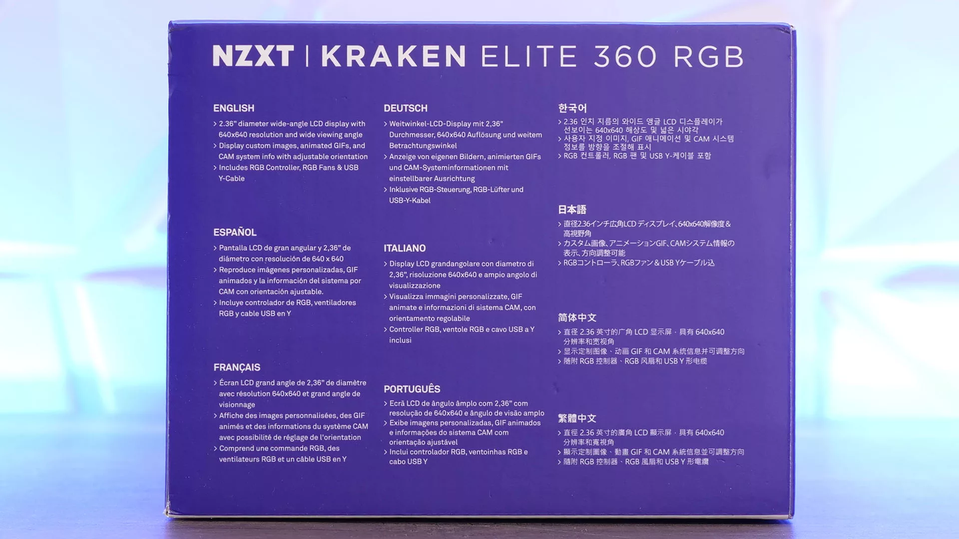 kraken elite 360 rgb emballage cote 01
