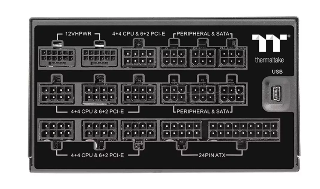 Nouvelles alimentations Toughpower iRGB PLUS 1250W/1650W chez Thermaltake 5 Toughpower iRGB PLUS 1650W connecteurs