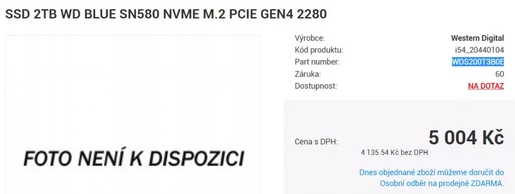 Western Digital s'apprête à lancer le SSD NVMe SN580 Blue 2 Western Digital SN580
