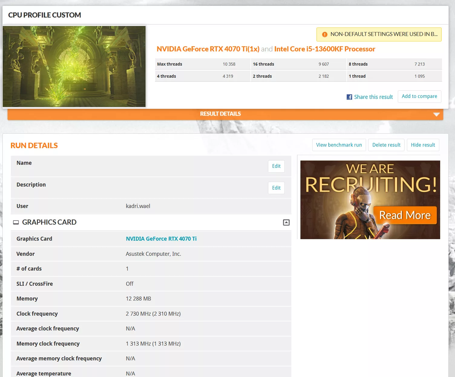 cpu profil pc pba infomax 13600kf rtx 4070 ti