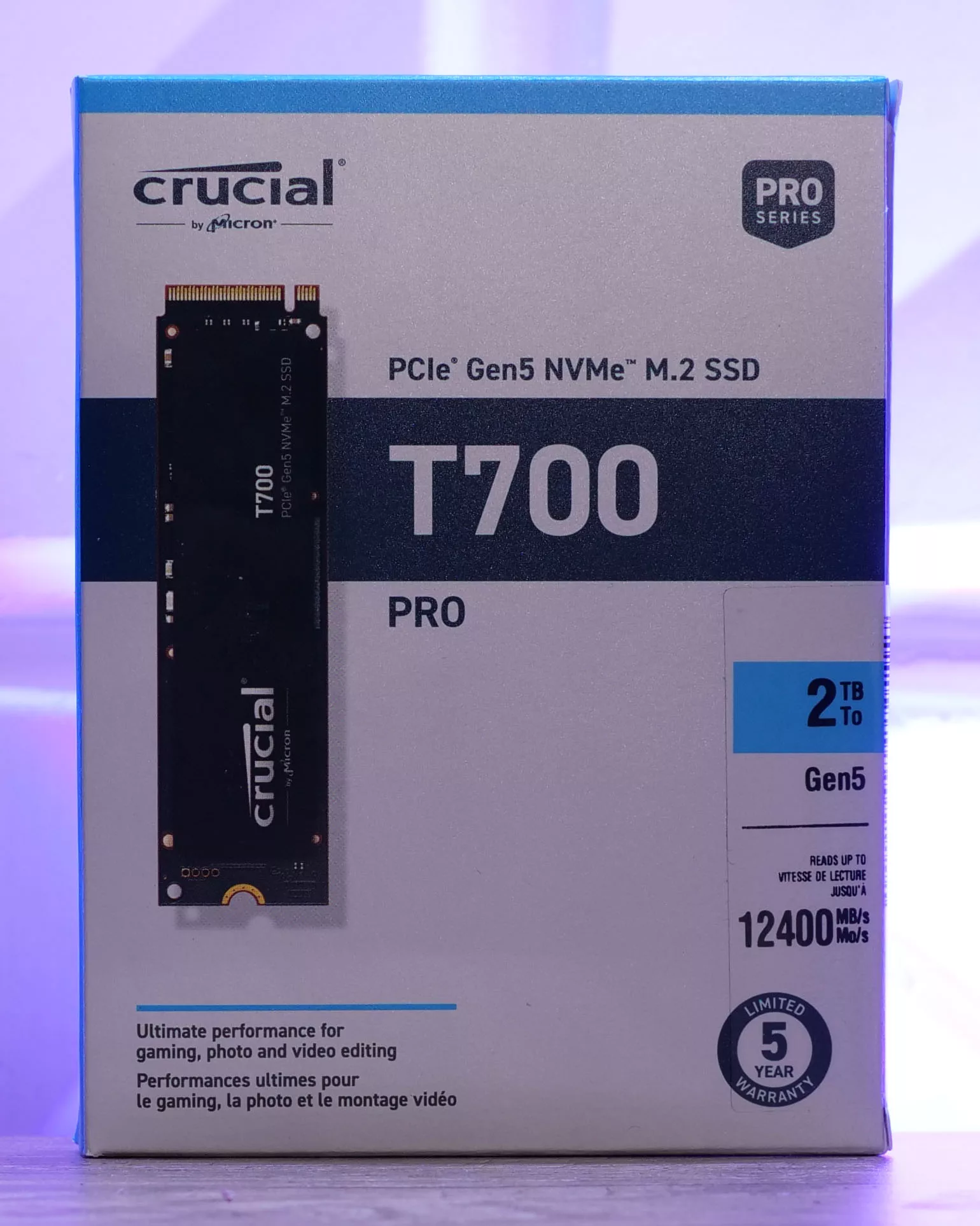 crucial t700 pcie gen5 nvme m2 emballage face