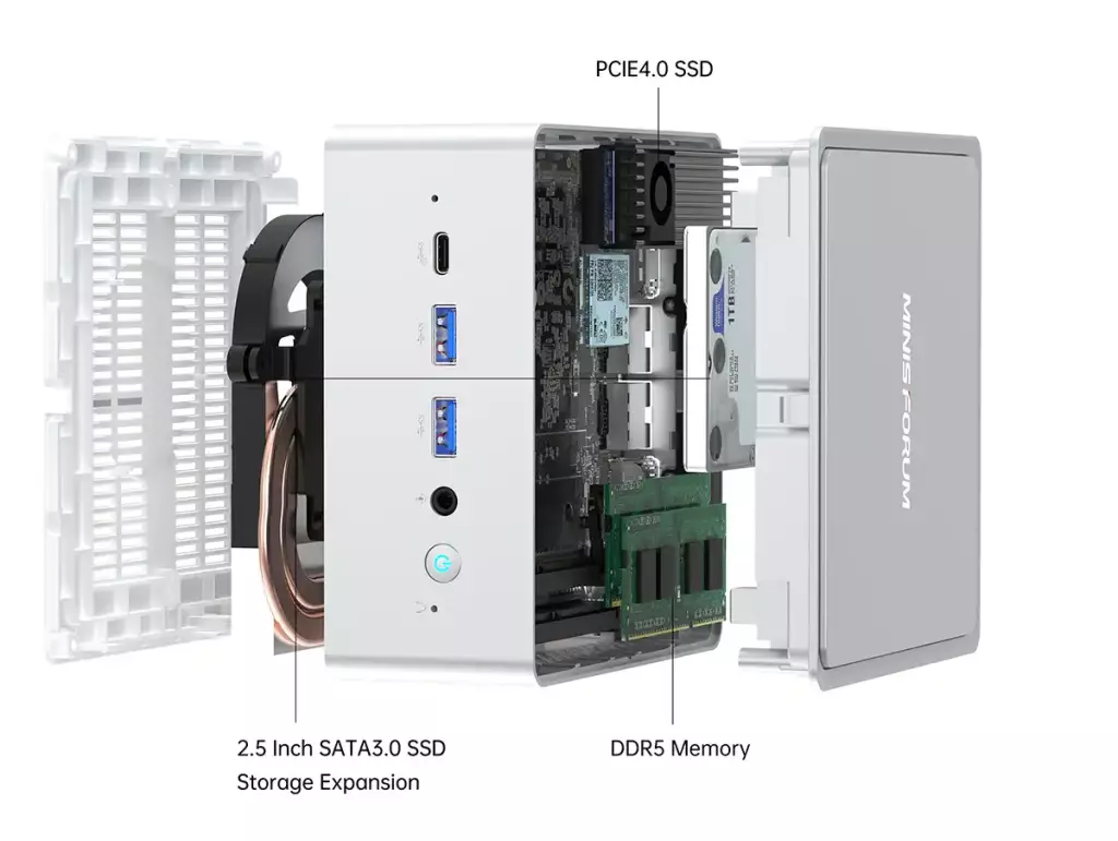 mini pc minisforum venus npb5 vue eclatee