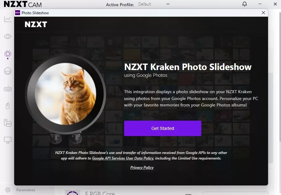 nzxt cam web slide google