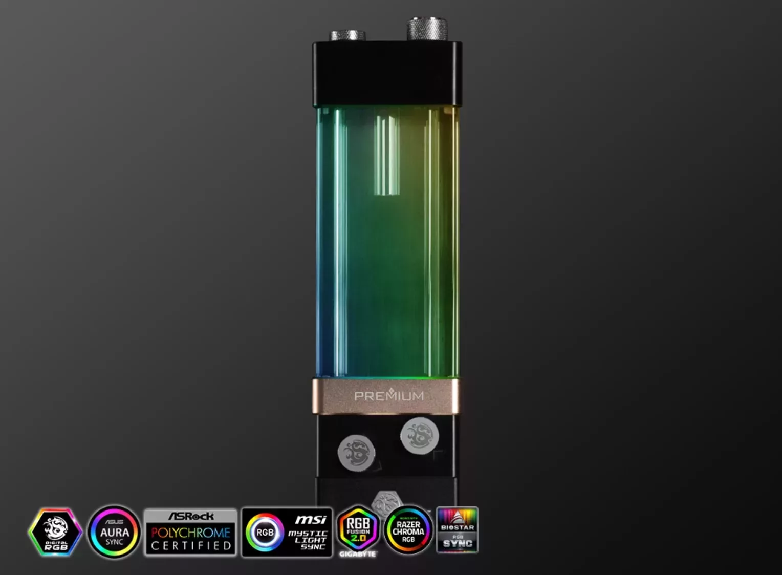Bitspower Premium Cuboid Reservoir 150 : un combo pompe/réservoir qui s'installe directement sur un radiateur 3 Bitspower Premium Cuboid Reservoir 150 RGB