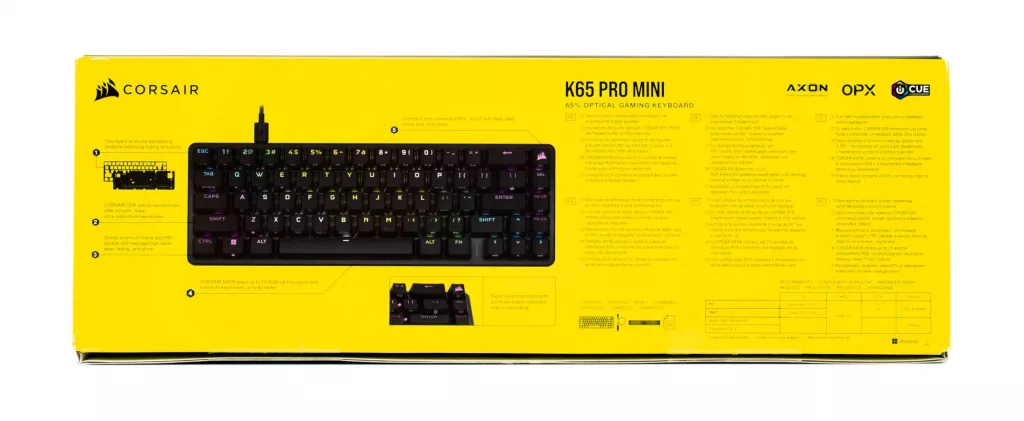 CORSAIR K65 Pro Mini emballage dos