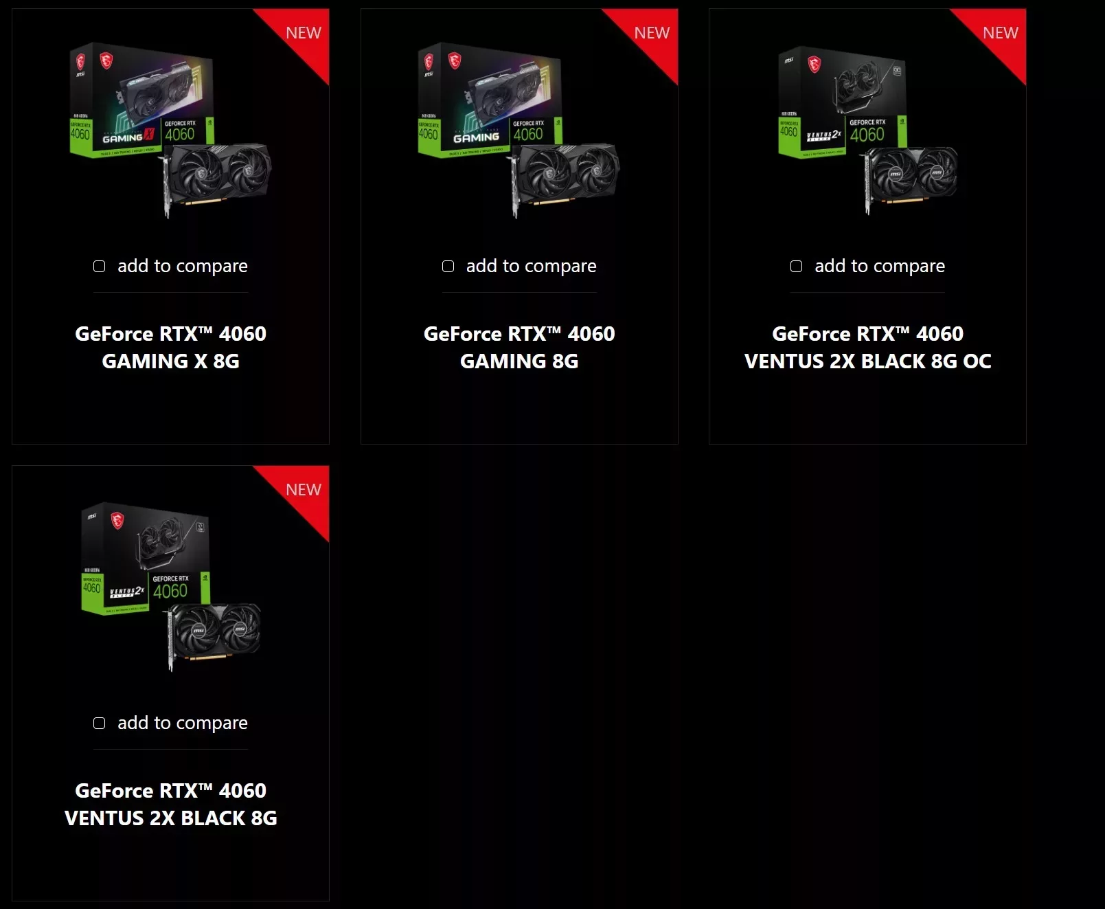 MSI dévoile ses RTX 4060 2 MSI RTX 4060