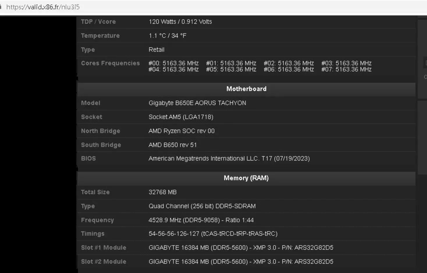 De la mémoire DDR5 Oc à 9058 MT/s sur une carte mère AMD B650E 3 OC mémoire DDR5 résultats