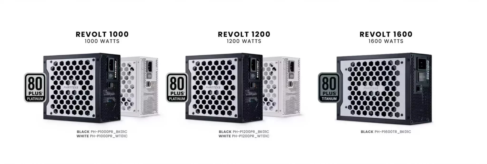 Phanteks Revolt : 3 nouvelles alimentations en collaboration avec CableMod 2 Phanteks Revolt trois modèles