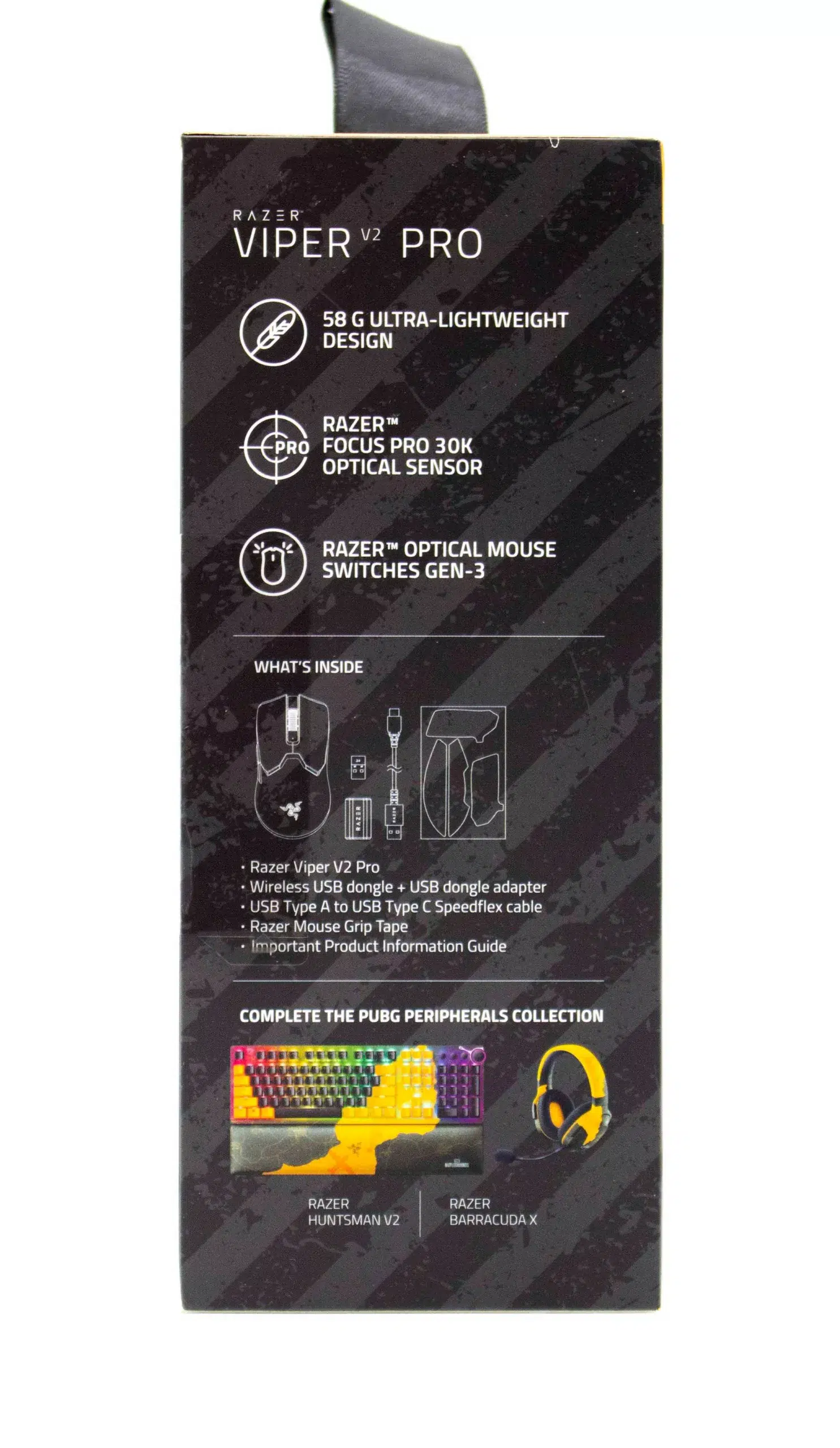 RAZER Viper V2 Pro PUBG Battlegrounds Emballage Côté 1