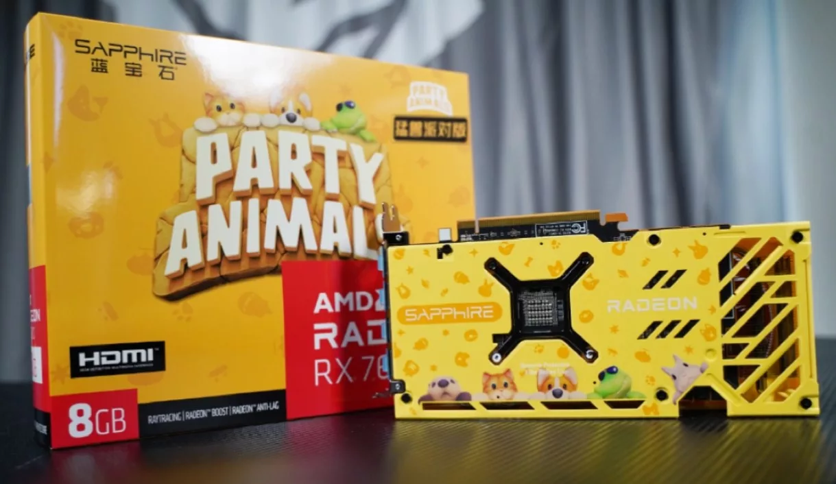 Radeon RX 7600 Party Animals backplate