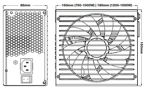 be quiet Straight Power 12 1500W Dimensions