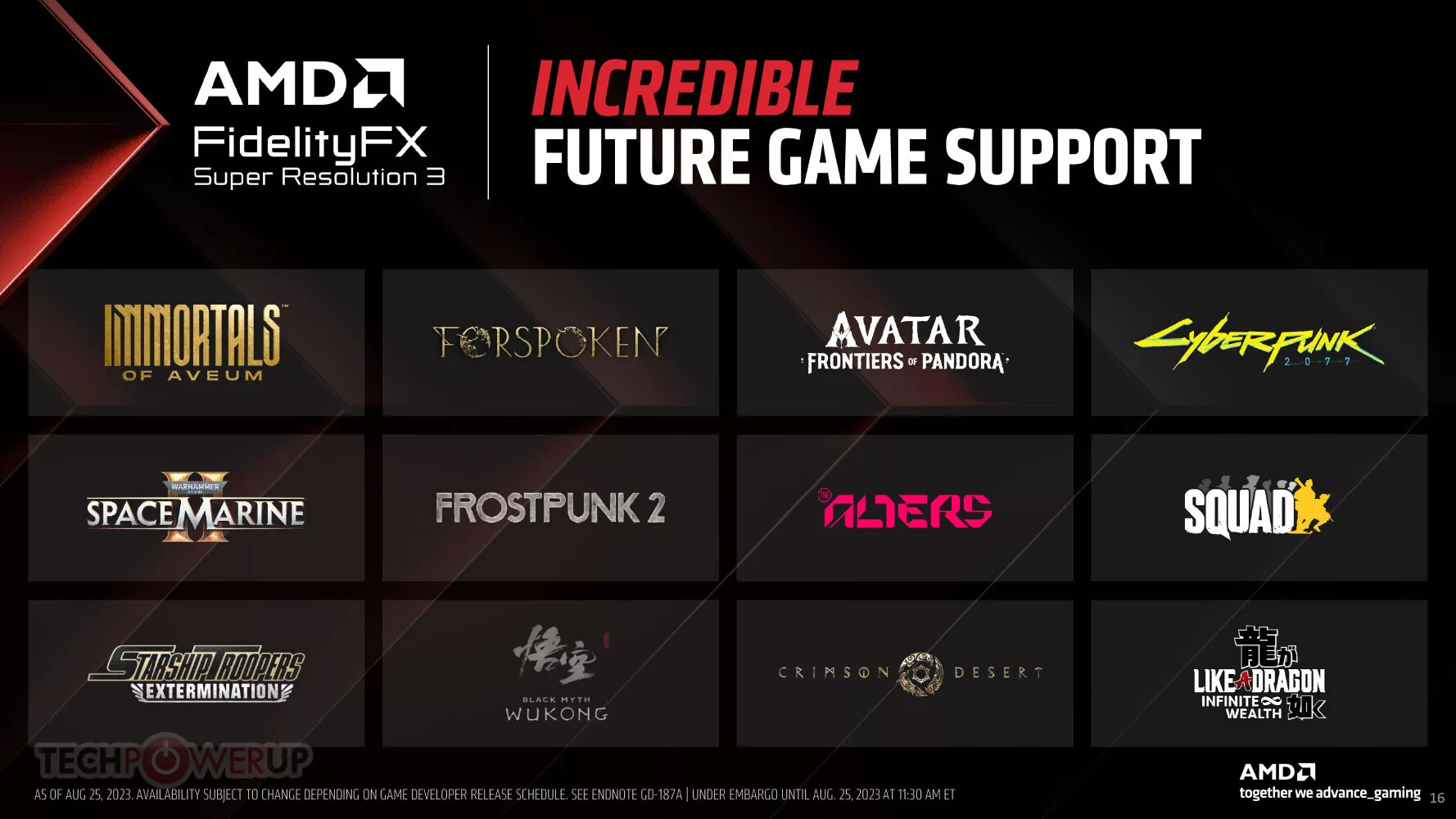 AMD FSR 3 jeux a venir