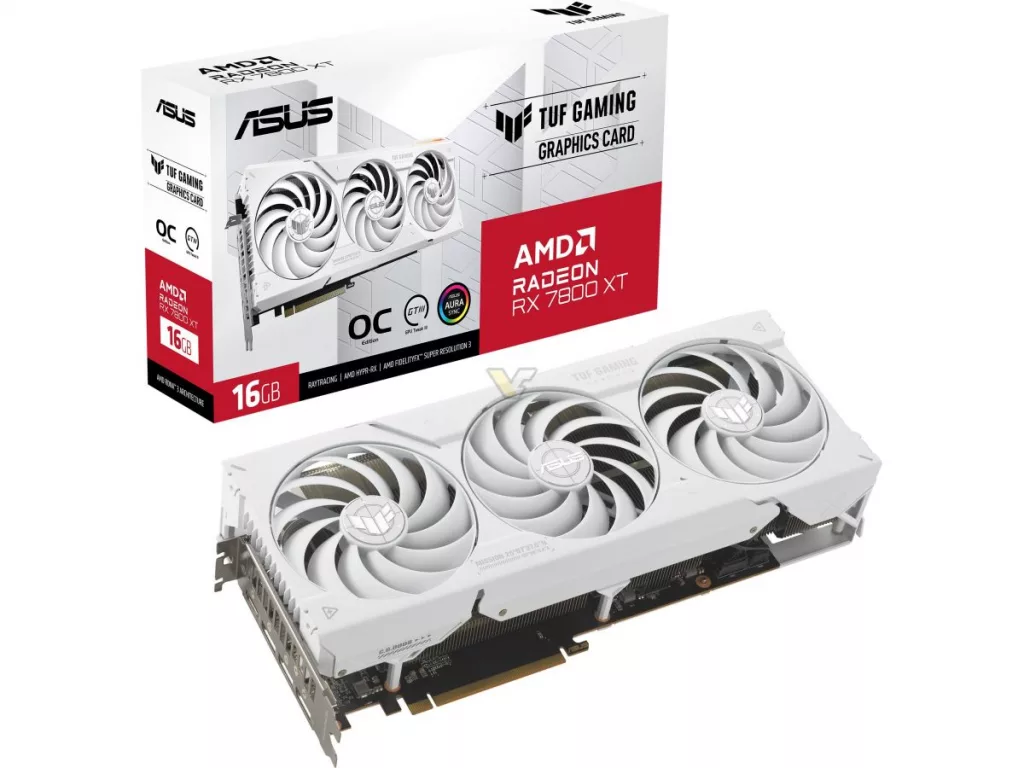 ASUS lance les GPU Radeon RX 7800 XT et RX 7700 XT TUF en deux couleurs 3 ASUS Radeon RX 7800 XT 16GB TUF WHITE OC 1